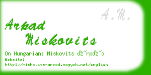 arpad miskovits business card